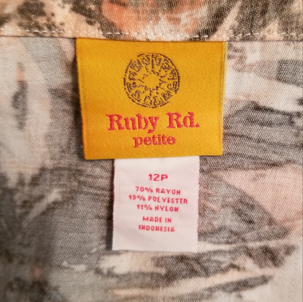 Ruby Rd. Lightweight Jacket Abstract Floral Pink Size 12P - Picture 11 of 15